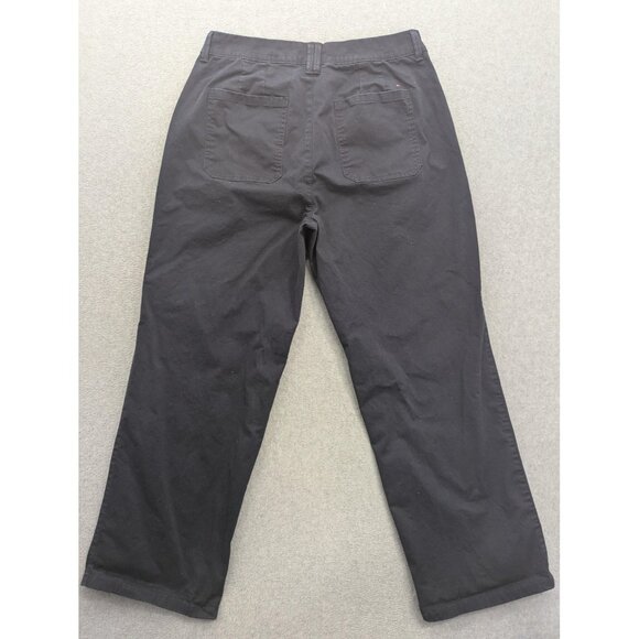 Tommy Hilfiger Pants Womens 8 Black Chino Straight Leg Ankle Stretch Casual - Picture 10 of 15